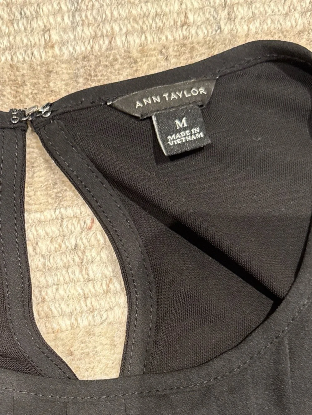 Ann Taylor Black Pleated Front Long Sleeve Blouse
